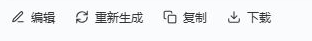 图片下方的工具栏：编辑、重新生成、复制、下载